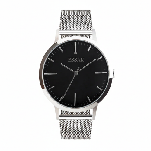 ESSAK Black Dial Silver Mesh