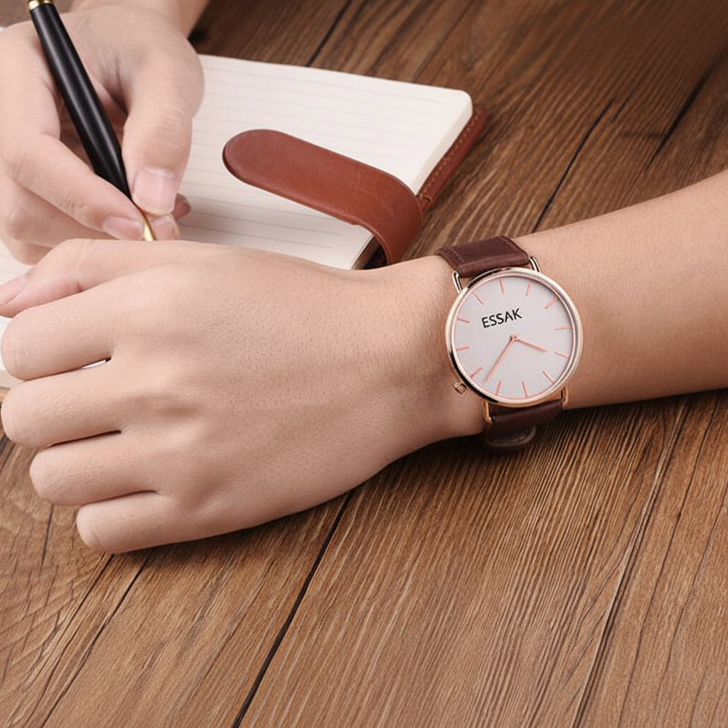 Watch on Wrist with ESSAK Logo